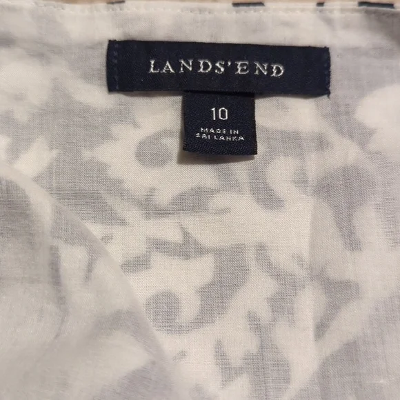 Lands End Navy Blue and White Dress Size 10 - Picture 11 of 15